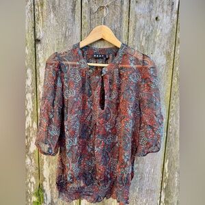 Paisley Sheer Silk Blouse